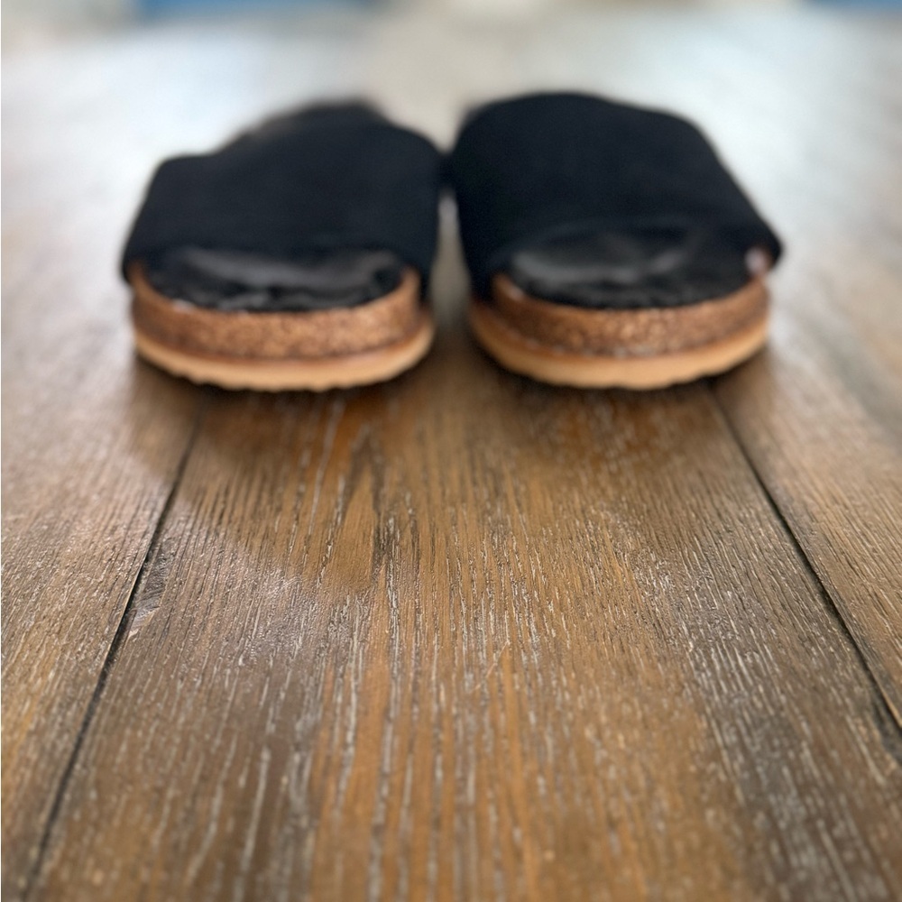 Vince Camuto Women’s Black Kanadial Suede Slipper Slide Sandals Size 10 - Picture 4 of 9